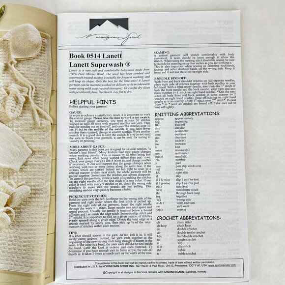 Sandnes Lanett Baby Knitting Pattern Book 0514 Toddler SandnesGarn Norwegian 0-4 - Picture 10 of 16